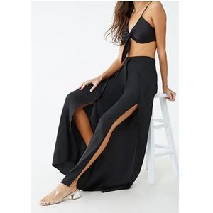 Black Wide Leg Tulip Pants